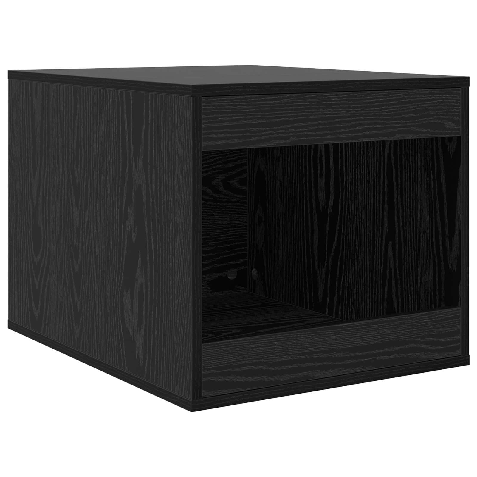 Katzenstreu Box Umzäunung, Katzenklo Schrank aus Holzwerkstoff, Katzenklo Möbel für das Wohnzimmer, Haustiergehäuse in Schwarz Eichen-Optik, 47 x 59 x 42 cm