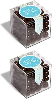 Dark Chocolate Sea Salt Caramels Large Candy Cube Chocolate Bites, 10.2oz, 2 Count
