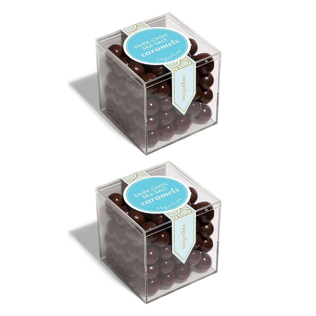Sugarfina Dark Chocolate Sea Salt Caramels Large Candy Cube, Chocolate Bites, 10.2 oz, 2 Count