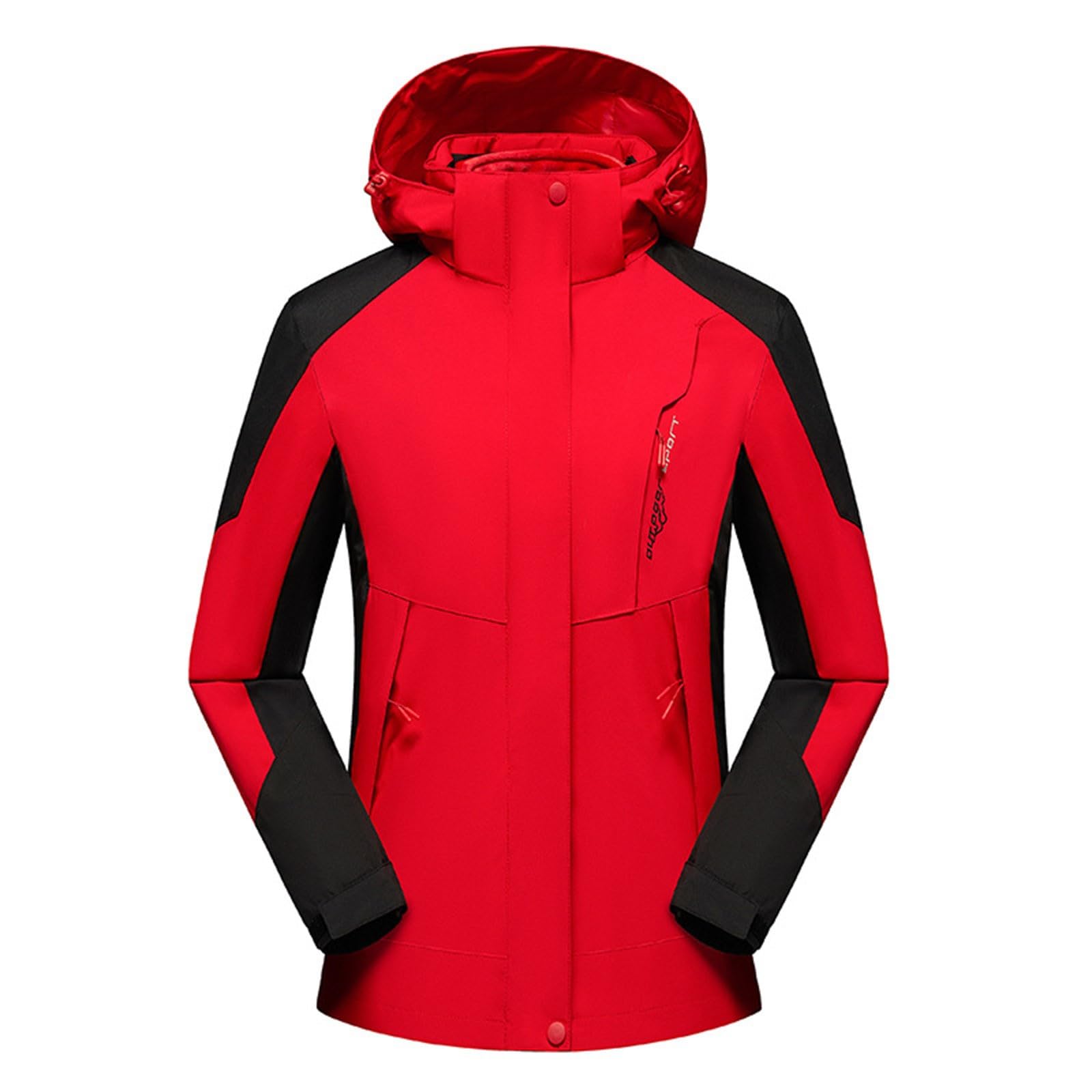 Generisch Funktionsjacke Damen 3 in 1 Winter FleeceJacke Wasserdichte Winddichte Warme Funktions Outdoor Softshell Jacke abnehmbarer Kapuzenjacke +Fleecejacke Wärmejacke Unisex Couple Outdoorjacke