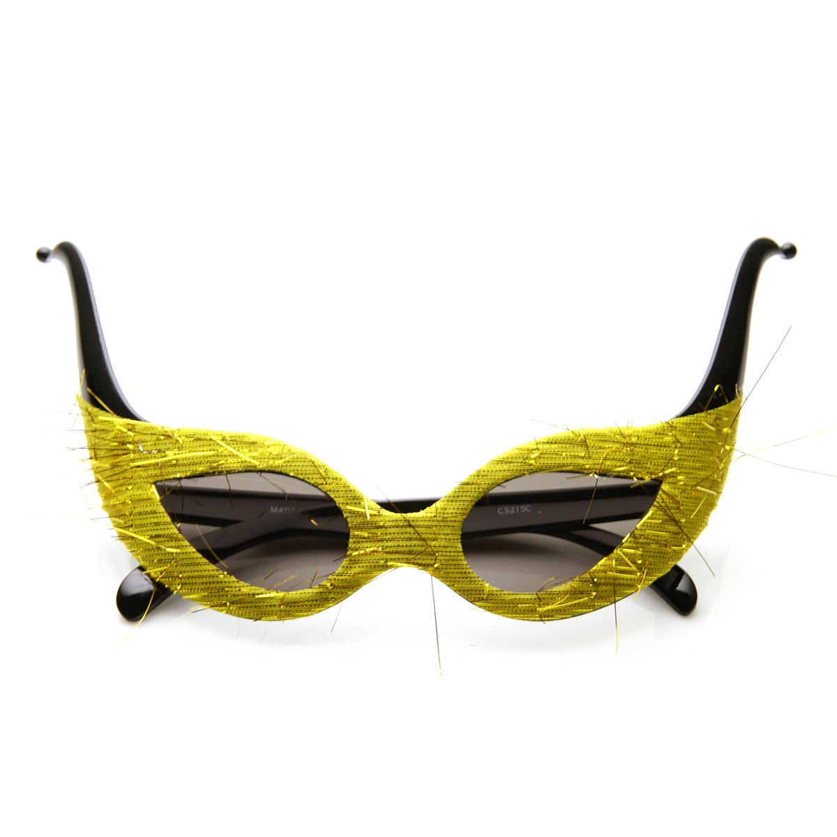 zeroUV Masquerade Ball Mask Pointed Jester Costume Party Novelty Sunglasses (Yellow-Confetti Smoke)