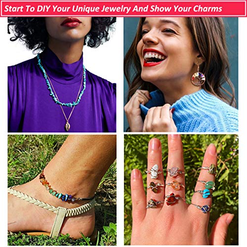 Beads for Jewelry Making, 900PCS Natural Crystal Gemstone Chip Loose Beads Irregular Rock Bulk Beads with Plastic Box for Bracelet Jewelry Making DIY Supplies (15 Colors - 900PCS) - Thumbnail 3