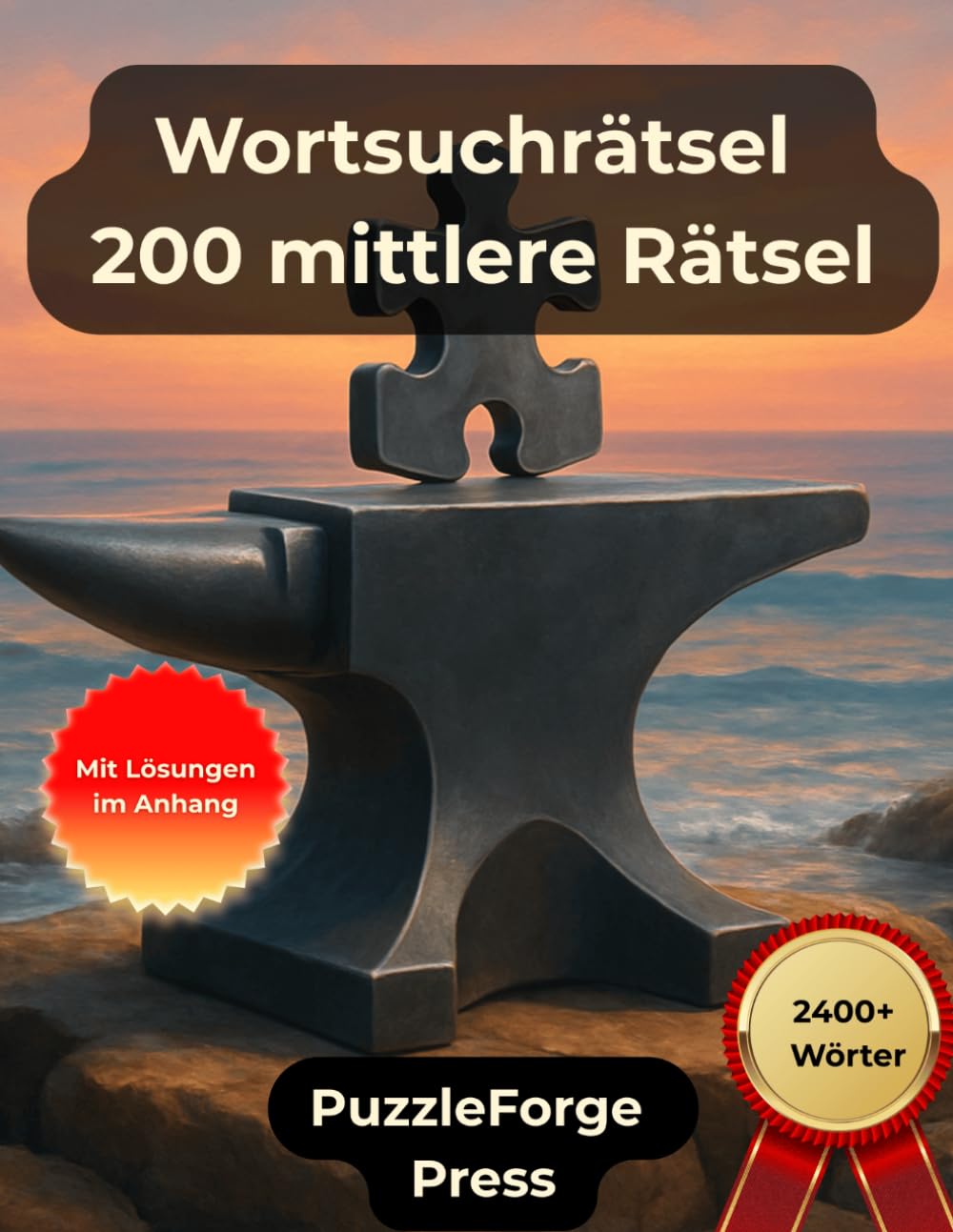 Wortsuchrätsel - 200 mittlere Rätsel: Großdruck für Erwachsene und Senioren | Über 2400 Wörter | 2 Rätsel pro Seite | Mit Lösungen im Buch | ... für Konzentration & Gehirntraining)