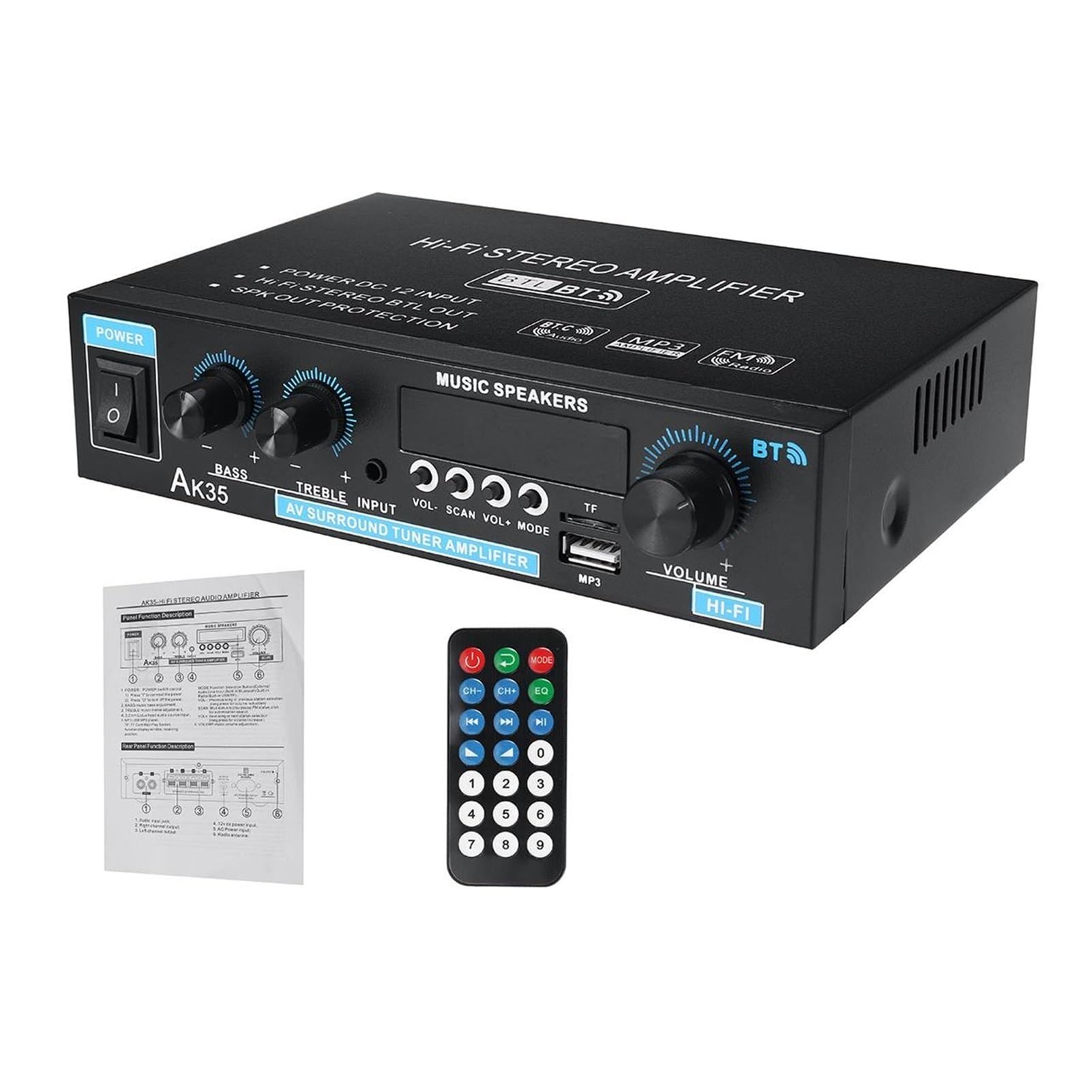 40. 0W + 400W. Wzmacniacz cyfrowy MINI 2.0 Kanałowy Odbiornik Bluetooth 5. Usb. Odtwarzacz muzyki Stereo Home/Car Marine Audio Amp