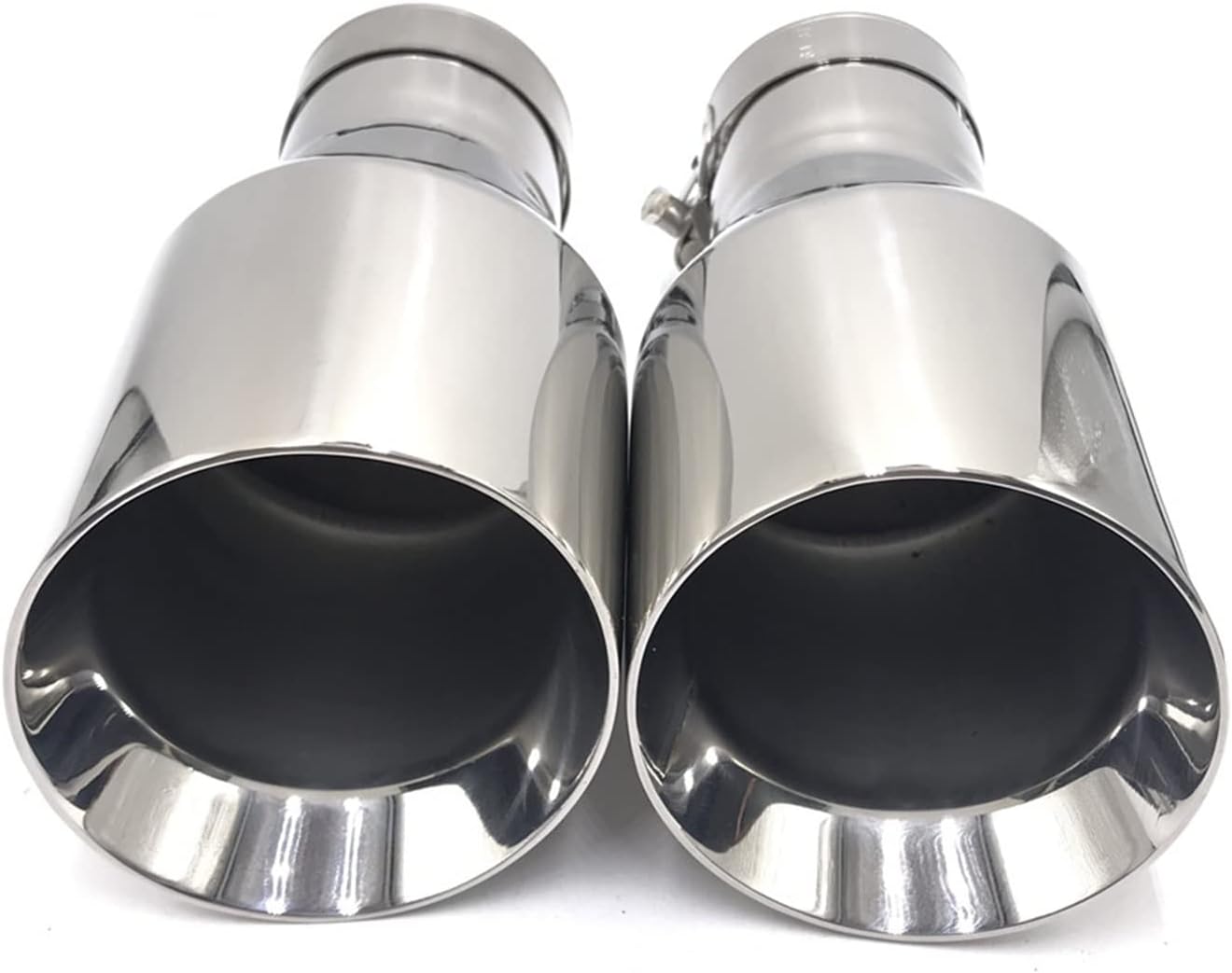 ＊即発可能＊ 車用排気管 1 ピースステンレス鋼ユニバーサル排気システムエンドパイプ + 車の排気チップ テールパイプ (サイズ : IN 63M