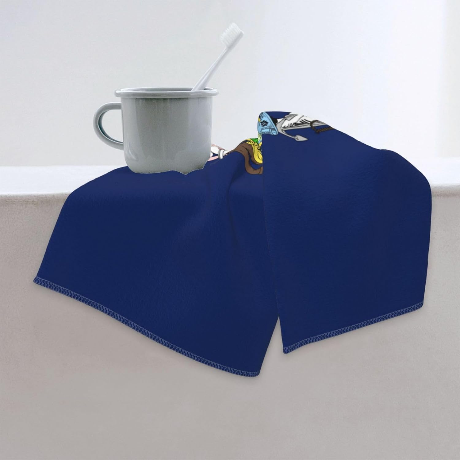 Maine State Flag Print Hand Towels for Kitchen, Decorative Bathroom Towels Decor Farmhouse Cute for Men Women Gifts