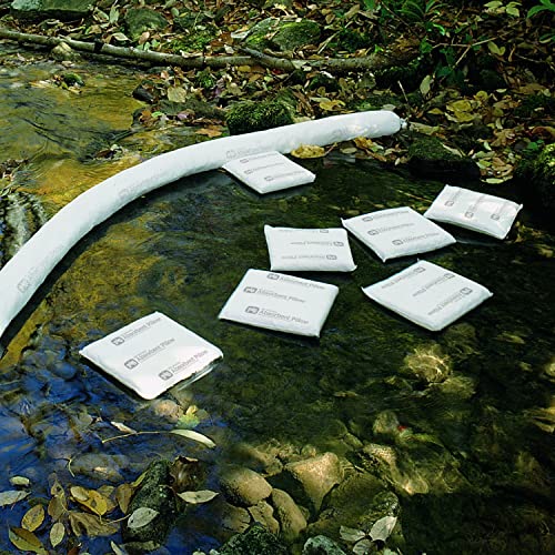 Image of PIG Skimmer Oil-Only Absorbent Pillow | Absorbs Oil-Based Liquids | 1 /2 Gal Absorbency | 12 inch L x 12 inch W x 1 inch H | 10 Pillows | PIL405