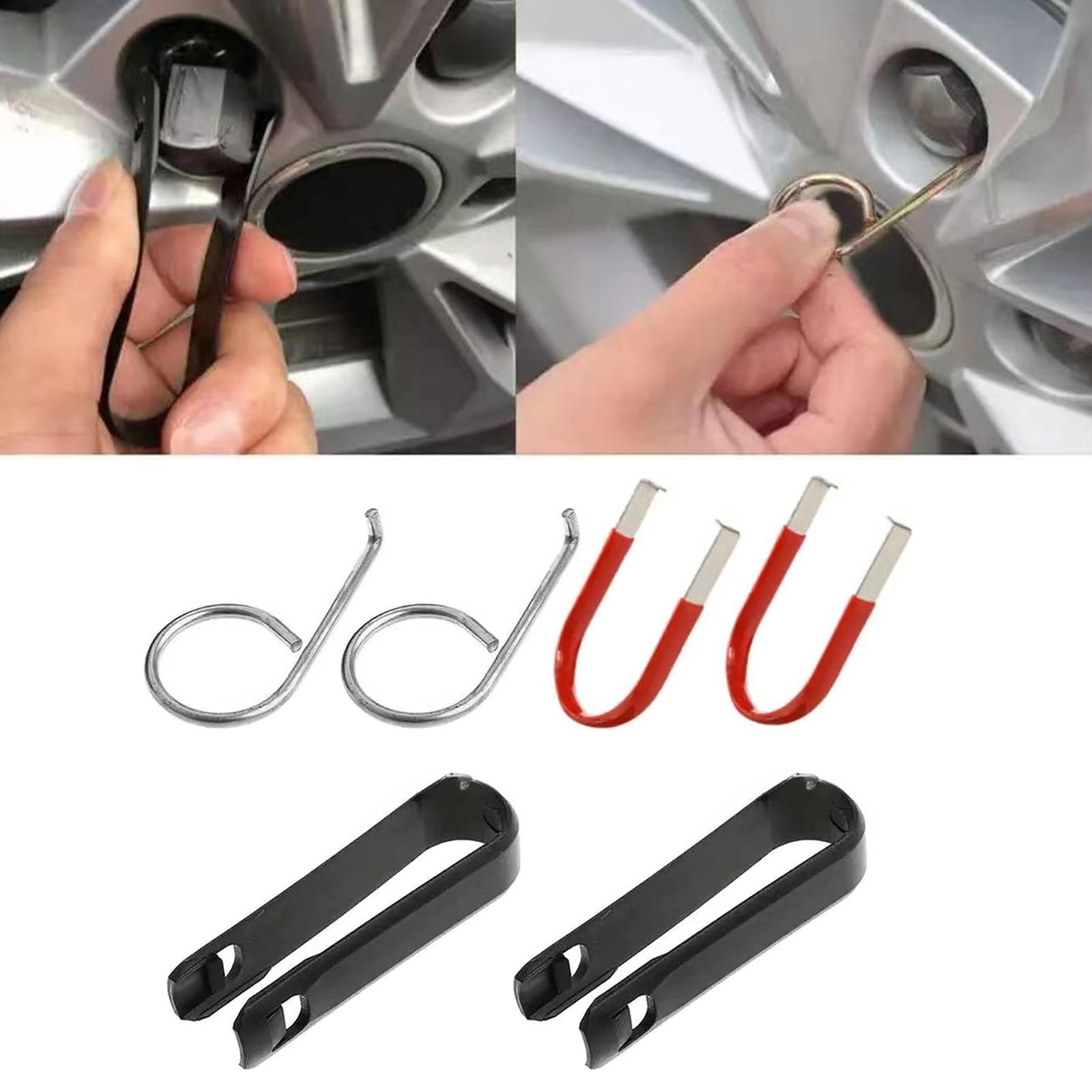 kobeIeen 6-Piece Set Wheel Caps Puller Extractor Suitable for Nut Center Gadgets Car Repair Dismantle Tool