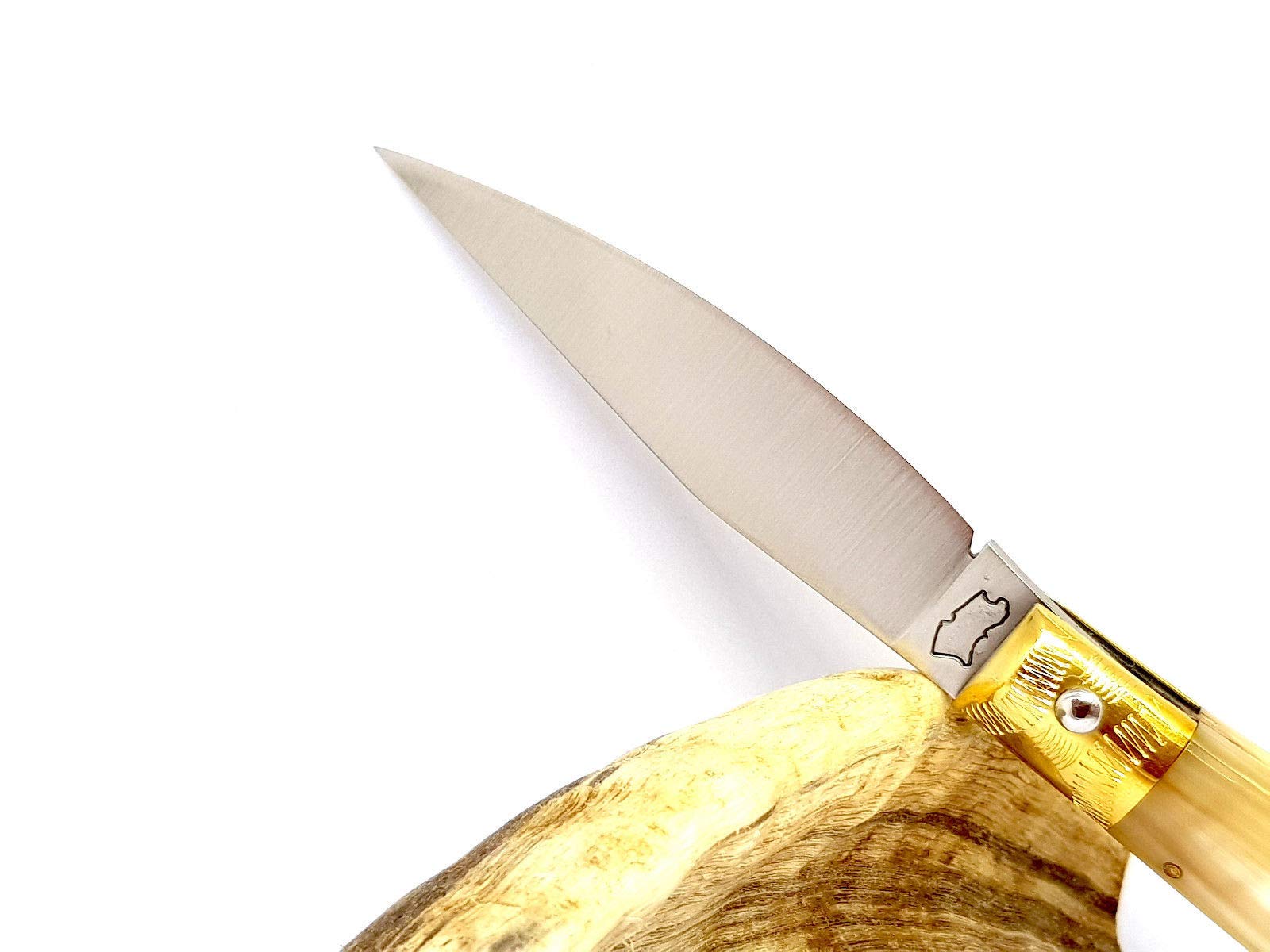 artigiano roberto monni Coltello Artigianale SARDO PATTADA Tascabile Manico in Corno Collezione Sardegna Art 45