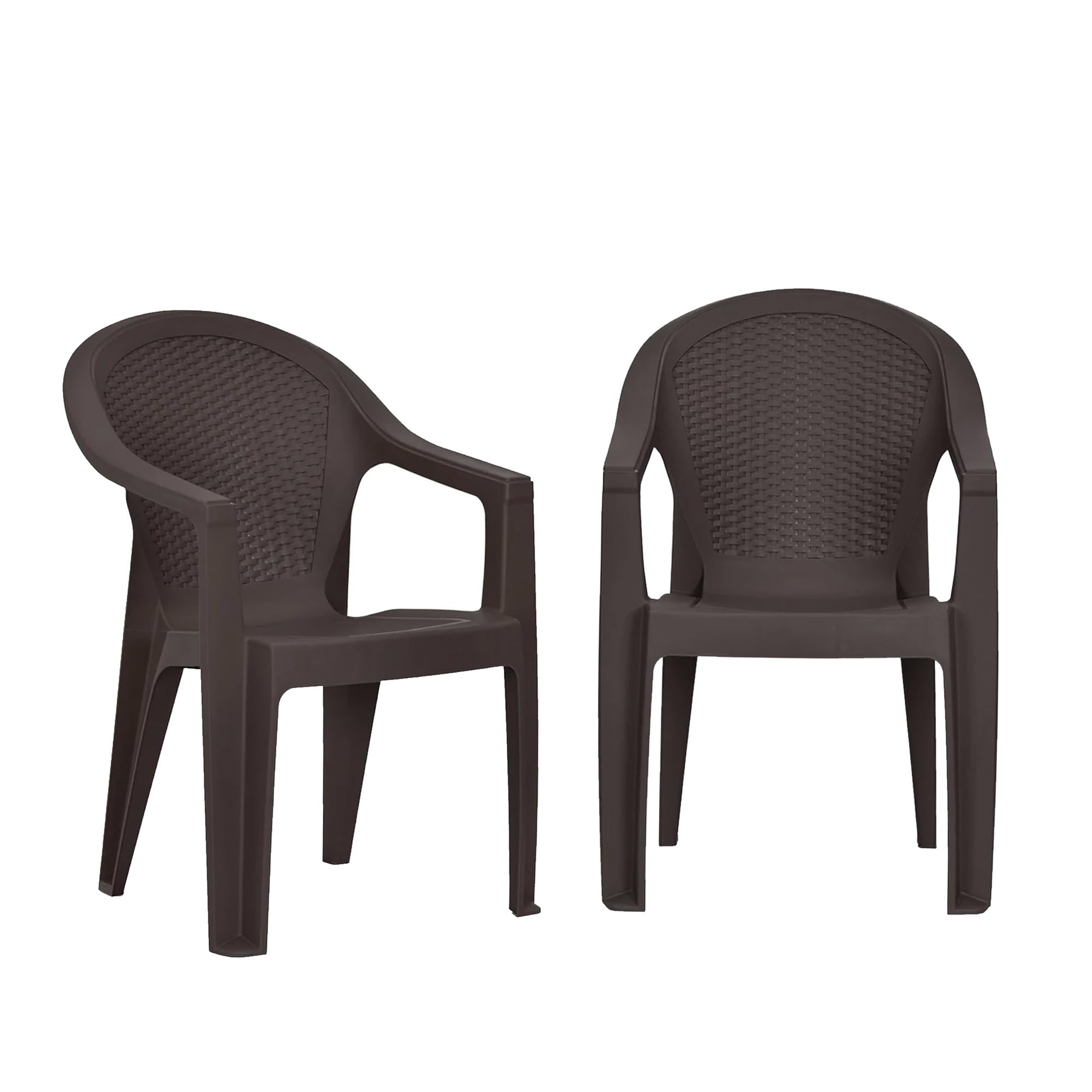 Nilkamal Exotica Plastic Chairs Set of 2 for Dining Room|Living Room|Balcony|Patio Chair|Indoor|Outdoor|Office Work & Shop| Strong & Sturdy Structure (Season Rust Brown)