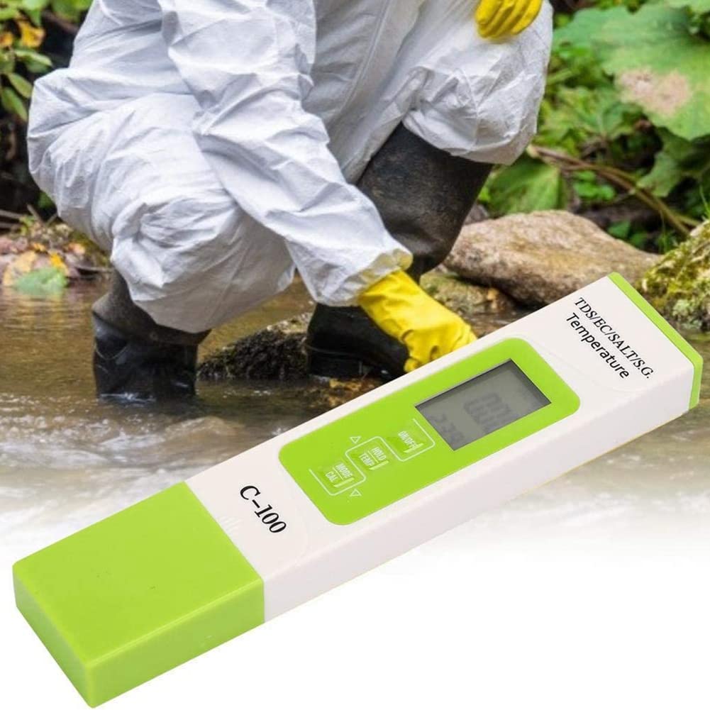 5-in-1 Tragbarer Salzgehalt / Temperatur / TDS/EC Digitaler Meerwasser-Qualitätstester für Pools, Aquarien, Salzwasser und Trinkwasser