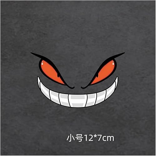 Miniatura 1 de New Evil Smiling Face Devil Decals Motorcycle Stickers for Moto Head Windscreens DIY Headlamp Tank Styling Accesorios (Color  D 12x7CM)