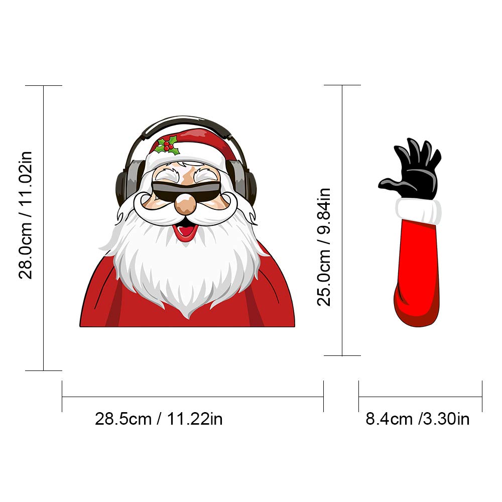 Pegatinas De Papá Noel Para Limpiaparabrisas Trasero - Decoración Navideña Reutilizable, Impermeable, Divertida Para Coche En Navidad