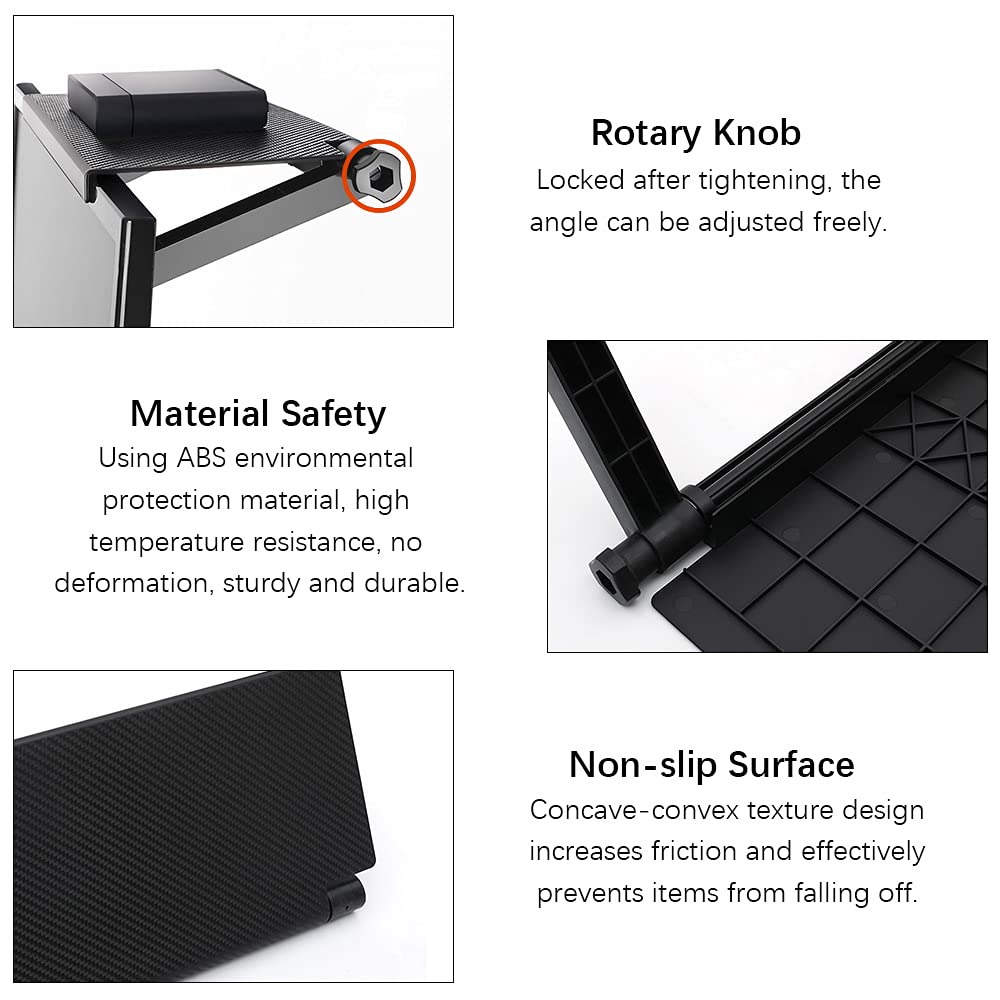 Étagère Supérieure TV Réglable, Support Mural pour Téléviseur, Moniteur, Console de Jeu, Routeur
