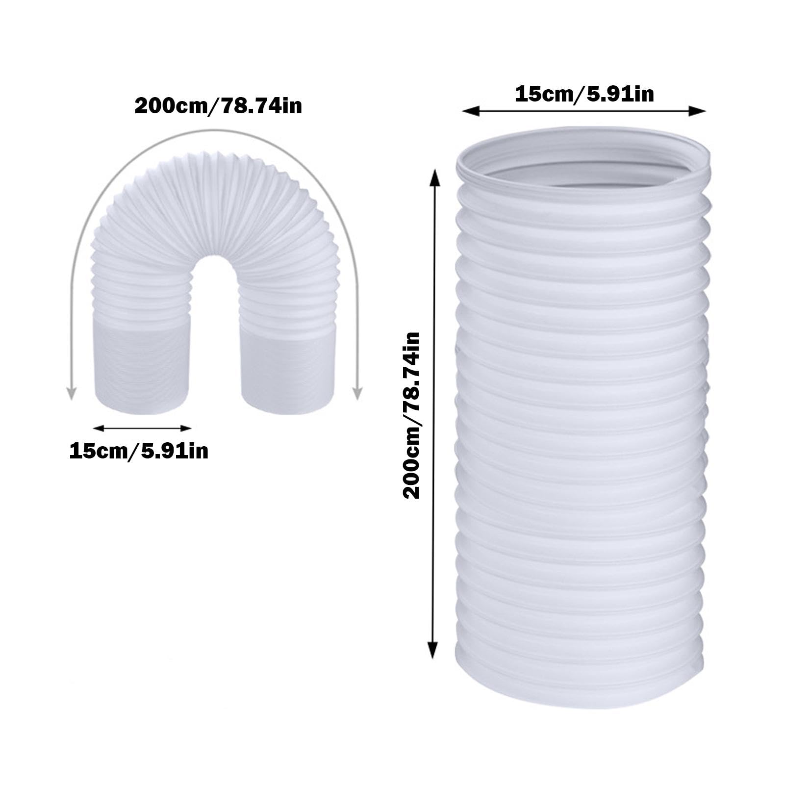Tubo Flessibile Per Condizionatore Portatile – Diametro 15 Cm, Lunghezza 3 Metri – Universale, In PP, Termoresistente