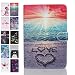 Produktbild Ancase Tablet Hülle kompatibel für Samsung Galaxy Tab S5e (2019) 10.5 Zoll T720 T725 Hülle Case Leder Tasche Muster Schutzhülle Flip Cover mit Kartenfach - Liebe Herz Strand