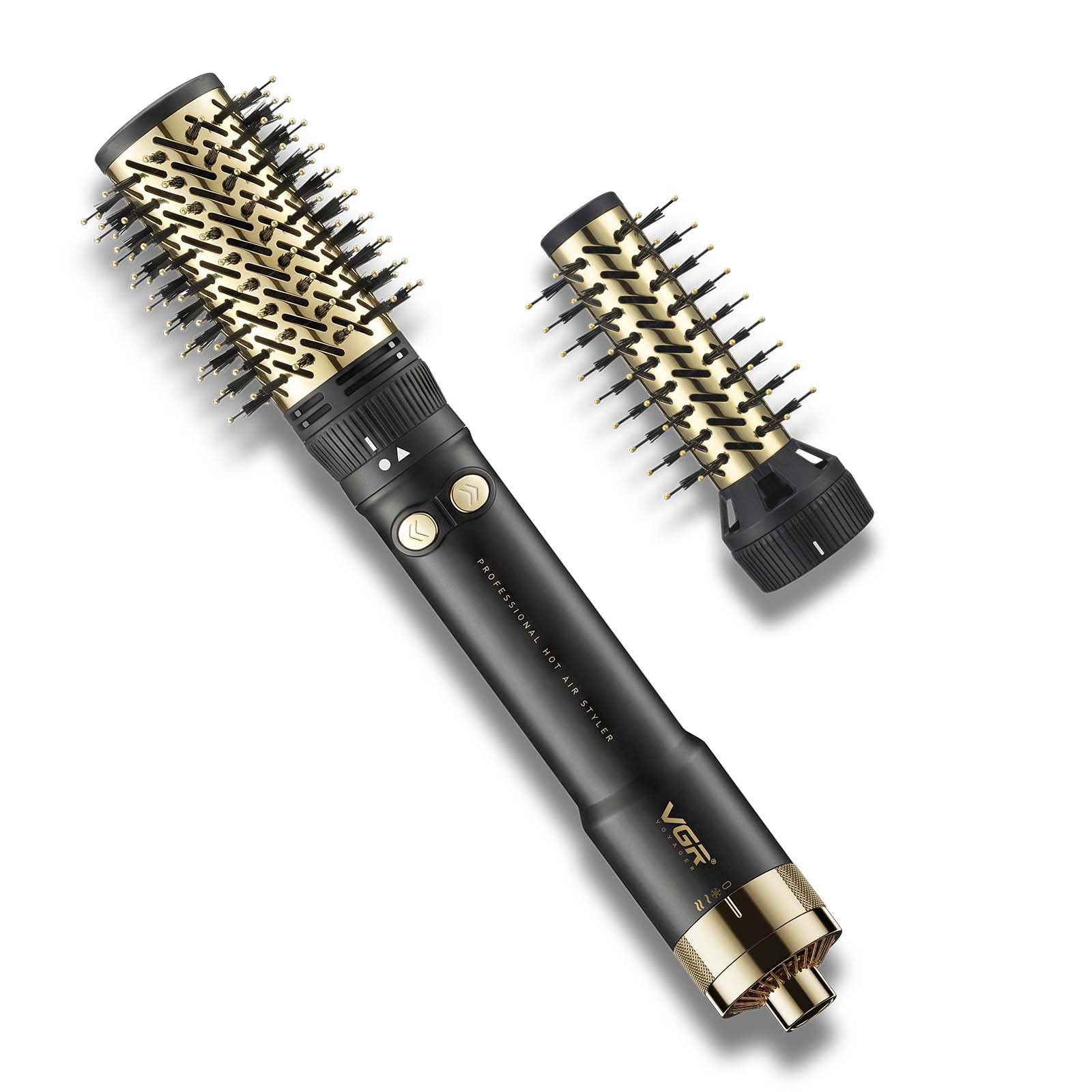 VGR 480 cepillo secador de pelo 2 en 1, 1200 W, Cepillos 32/50 mm, Negro | Cable giratorio de 360°, manejo cómodo, ayuda a alisar, moldear y aportar volumen al cabello