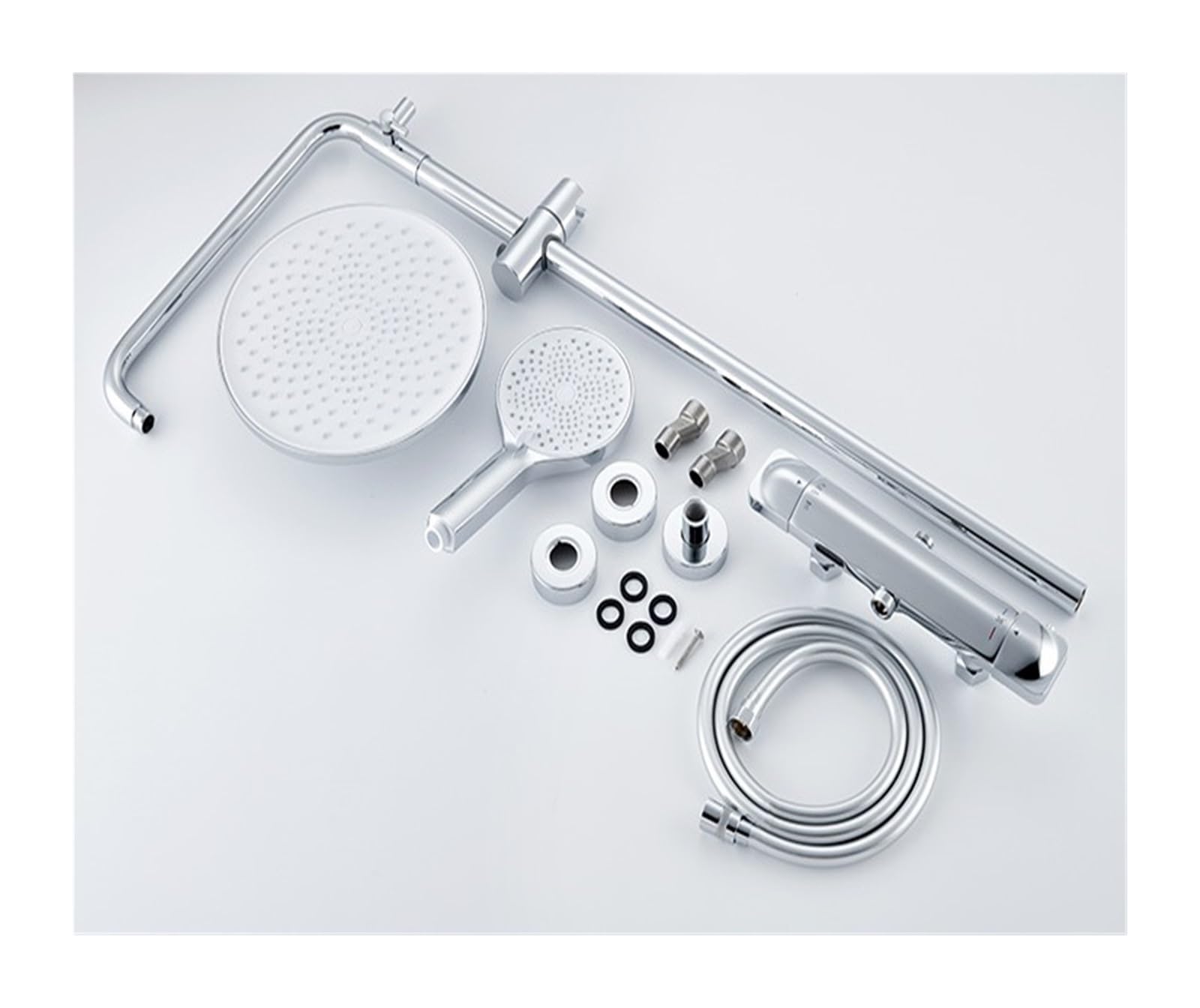 Lussuoso Doccia in Rame Bianco con Controlli termostatici Intelligenti, Kit Doccia Premium Interamente in Rame con Tecnologia termostatica(Negro)