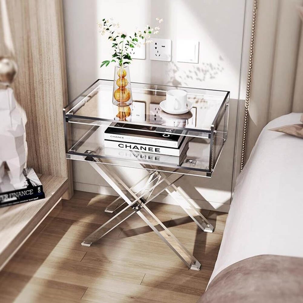 Mesa Pequeña Salon Gralara Mesa Auxiliar De Acrílico Transparente, Mesita  De Noche Pequeña, 2 Niveles, Versátil, Ahorro De Espacio, Fácil Montaje Para  Apartamento Y Hogar Mesa Nevera Salon, image size:1001x1001