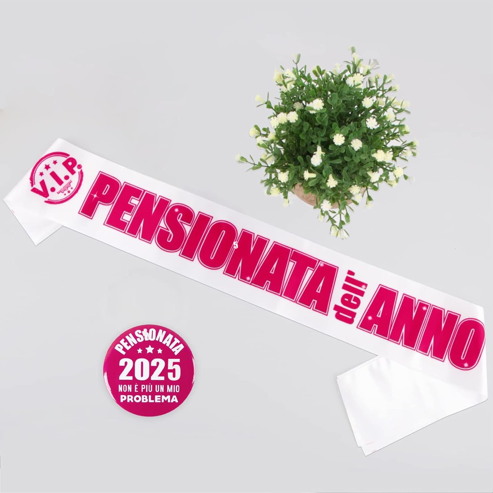 Kit Festa Pensione Donna - Gilet, Fascia E Spilla Decorativa Per Pensionata 2024 - Foto 4