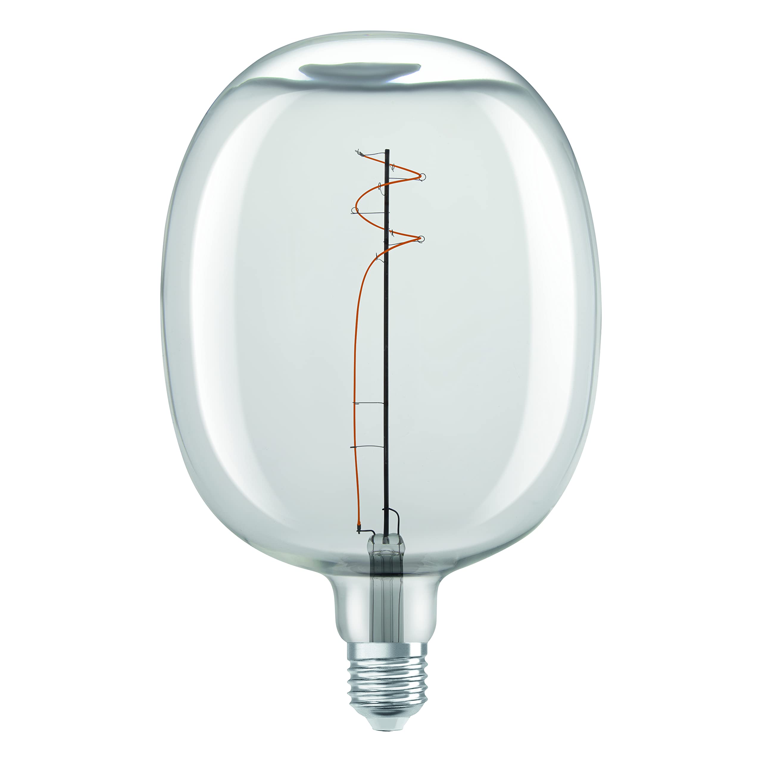 OSRAM Lampada LED Vintage 1906 vetro chiaro, 4,8W, 400lm, forma a palloncino con diametro 170mm e attacco E27, luce bianca calda a 2700K, filamento dimmerabile, durata fino a 15.000 ore