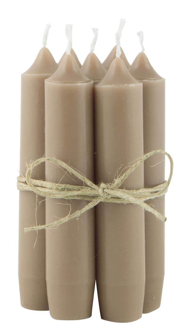Ib Laursen Brown Taper Candle Small Milky /Light 2.2 X 11 Cm Pack Of 1