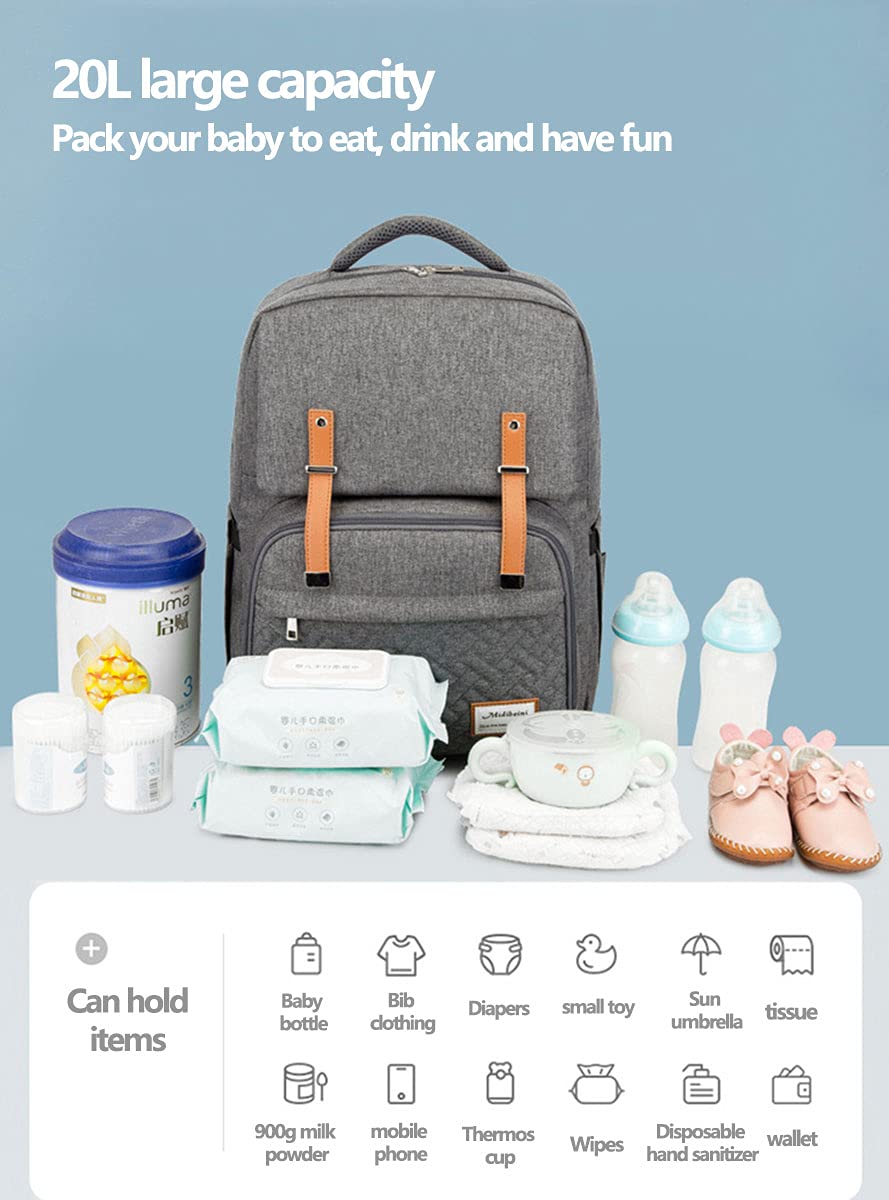 Zaino Mamma Neonato Fasciatoio, Zaino Antifurto Impermeabile Multifunzione Borsa per Pannolini Portatile, Grande capacità Zaino per Viaggi Affari