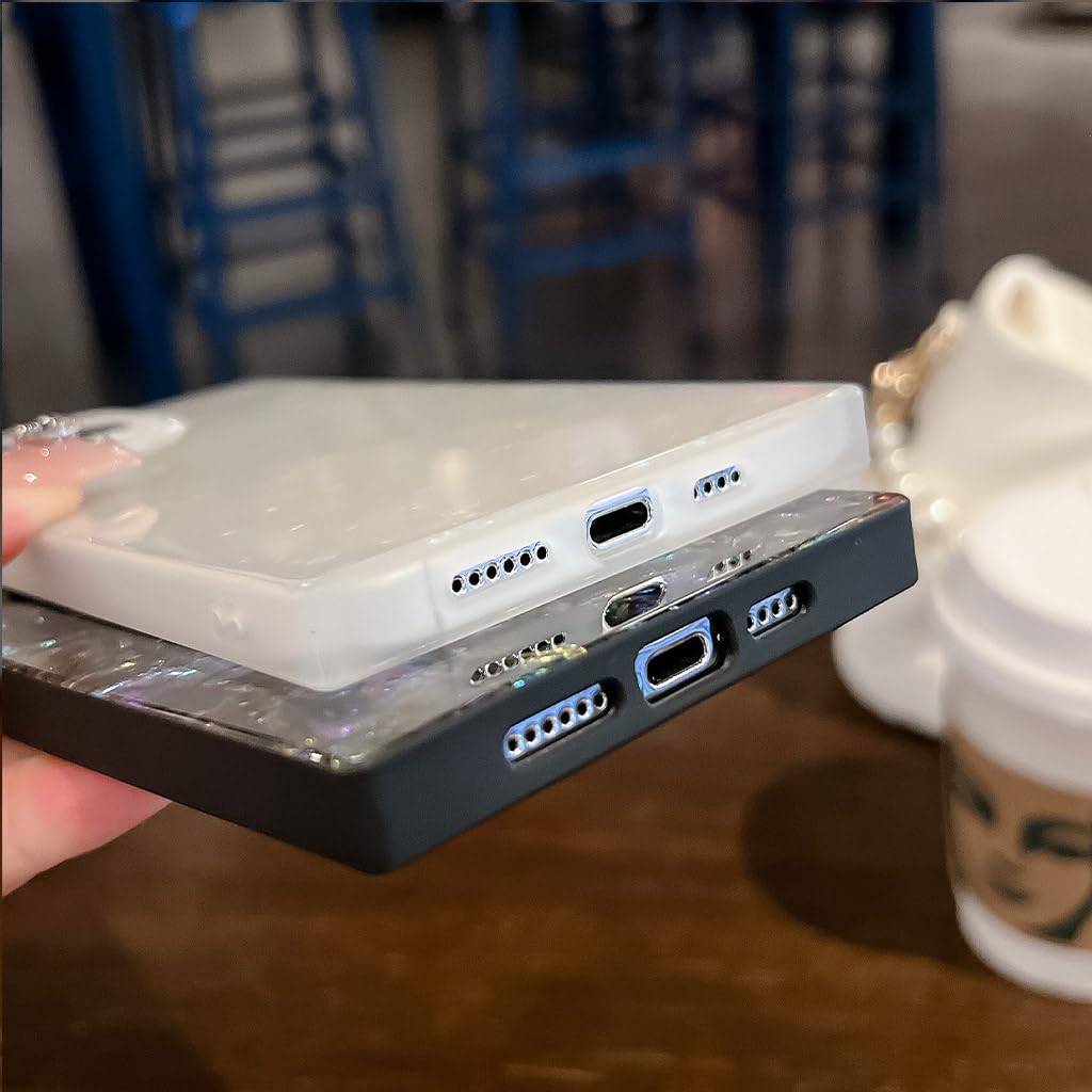 ZHUXUXITT Funda Cuadrada Para IPhone 15 Pro Max Con Borde Dorado, Negro, TPU Parachoques Anticaídas, Antiarañazos, Absorción De Golpes, Funda Protectora Inalámbrica Delgada Para IPhone 15 Pro Max Para