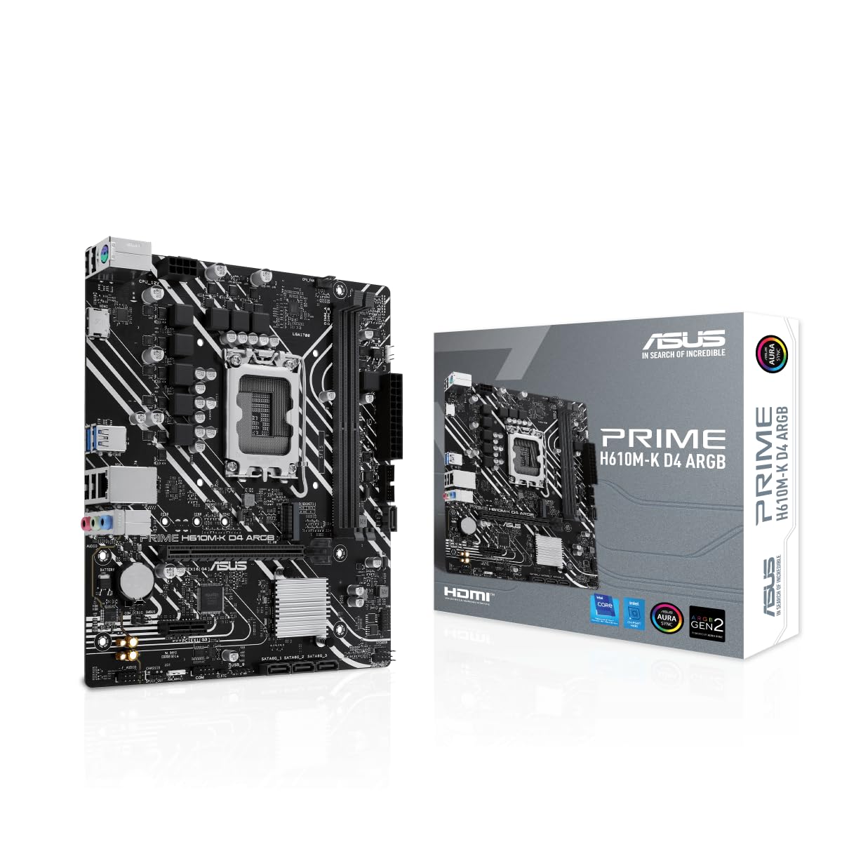 Asus PRIME H610M-K D4 ARGB Intel H610 Soket 1700 DDR4 3200MHz mATX Gaming (Oyuncu) Anakart