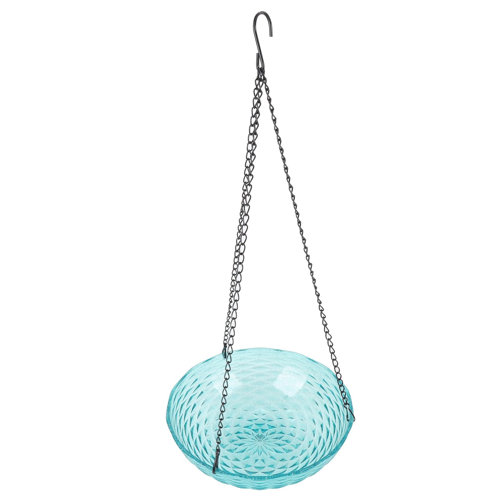 CHICIRIS Support de Bain d'oiseaux Suspendu avec Fontaine, Plastique (Blue)