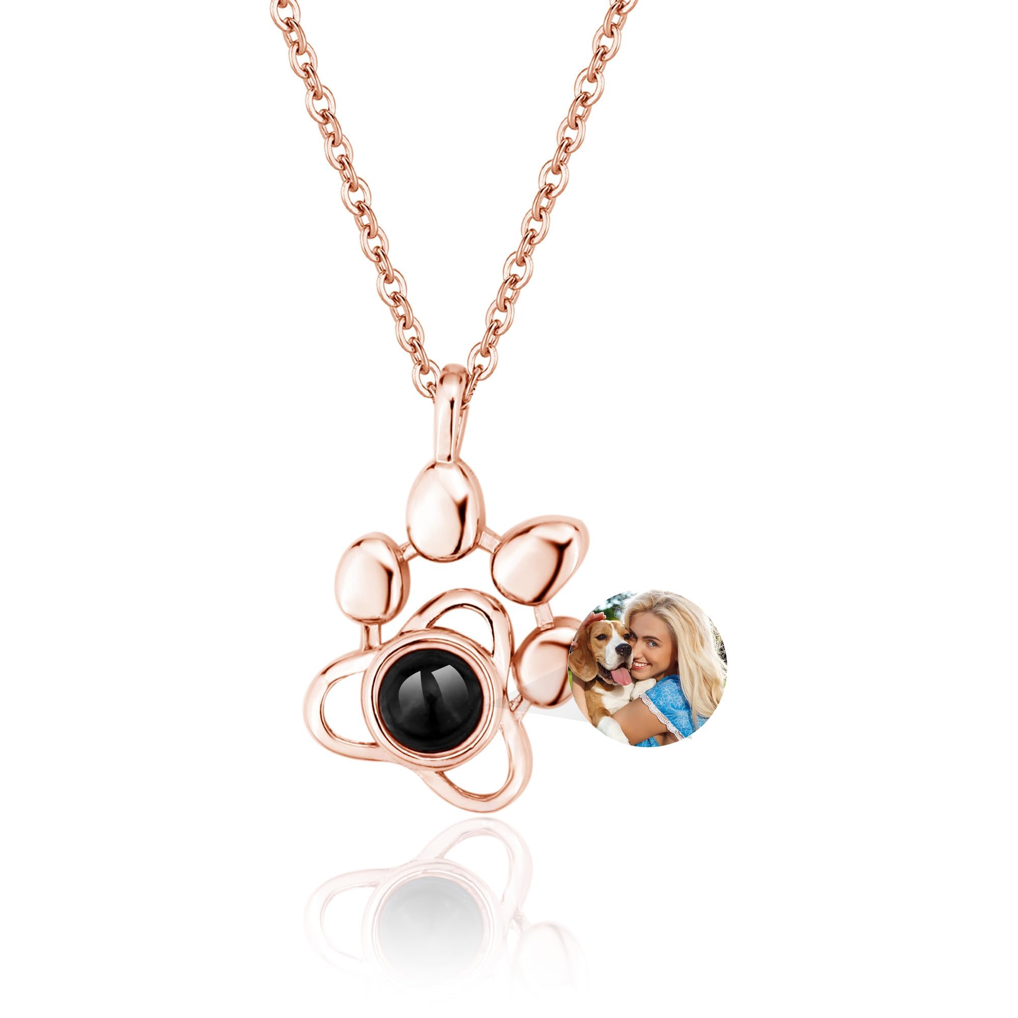 Easycosy Collar con Foto Personalizada para Mujer, Collar con Foto Dentro, Colgante Personalizado - Proyección con Imagen, Idea Regalo para Mujer, Mamá, Esposa, Aniversarios de Cumpleaños
