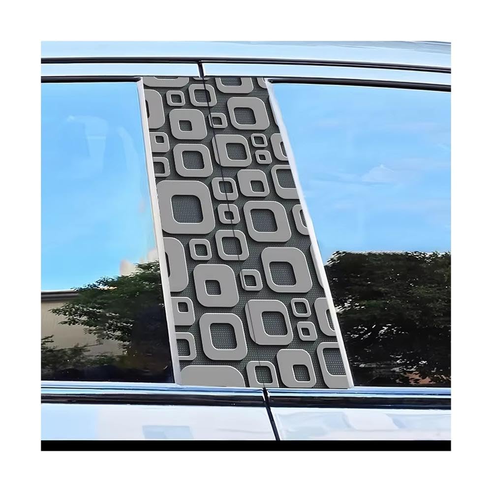 2pcs Car Center Pillar Protection Stickers Square Pattern Scratch Resistant Film