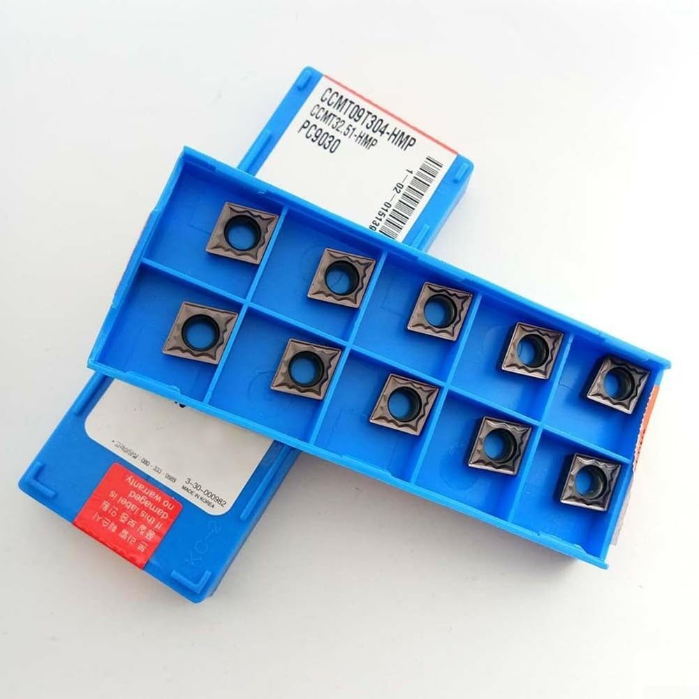 Lot de 10 inserts de tournage en carbure CNC indexables CCMT09T304-HMP PC9030, outils de coupe en métal, pour usinage de tour, avec forte résistance et longue durée de vie
