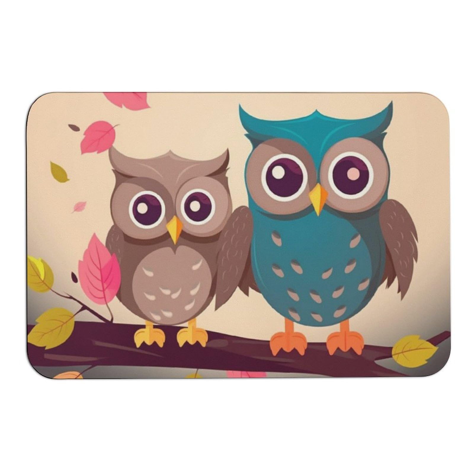 Tapis de bain diatomée super absorbant et paillasson antidérapant hibou