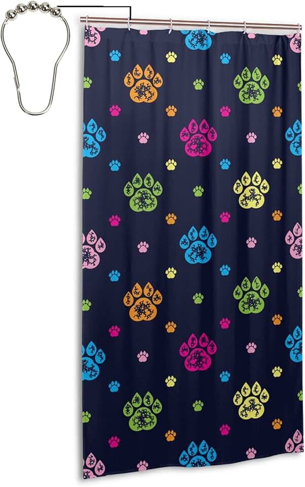 paw print shower curtain