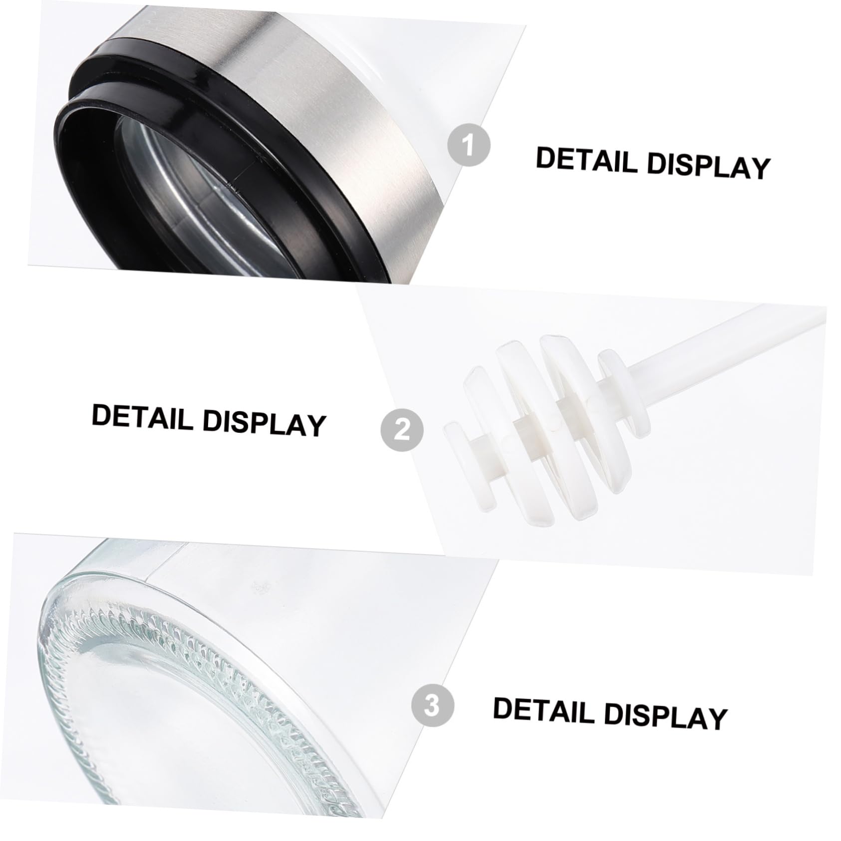 OFFSCH Spice Slanted Storage Jar Lid Stainless Steel Glass Easy to Clean for Kitchen Use