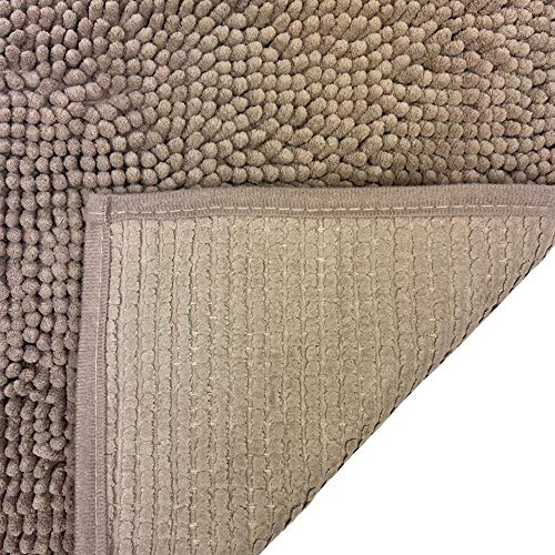 Tapete De Banheiro Antiderrapante Bolinha Microfibra 70x50 cm Cor:Marrom Claro