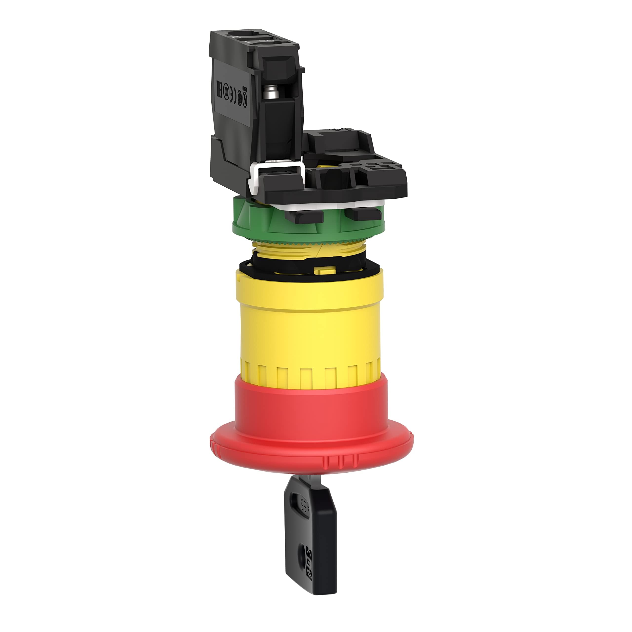 Schneider Xb5As9442 Arrêt D'Urgence Rouge Ø 40 Bouton de Mise Hors Tension Déverrouillage de Clé Ø22 1 Oeil