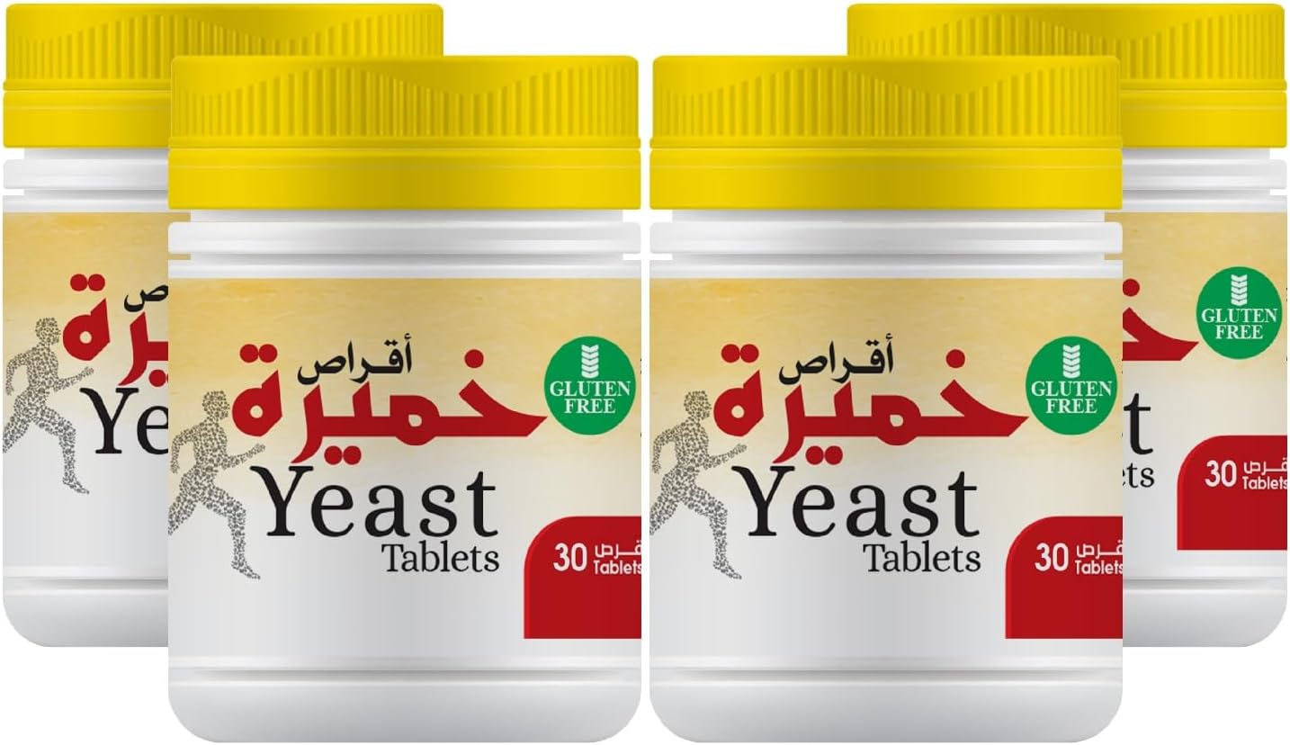 أقراص خميرة تدعم الصحة العامة وزيادة الوزن خالية من الجلوتين 4 عبوات × ...