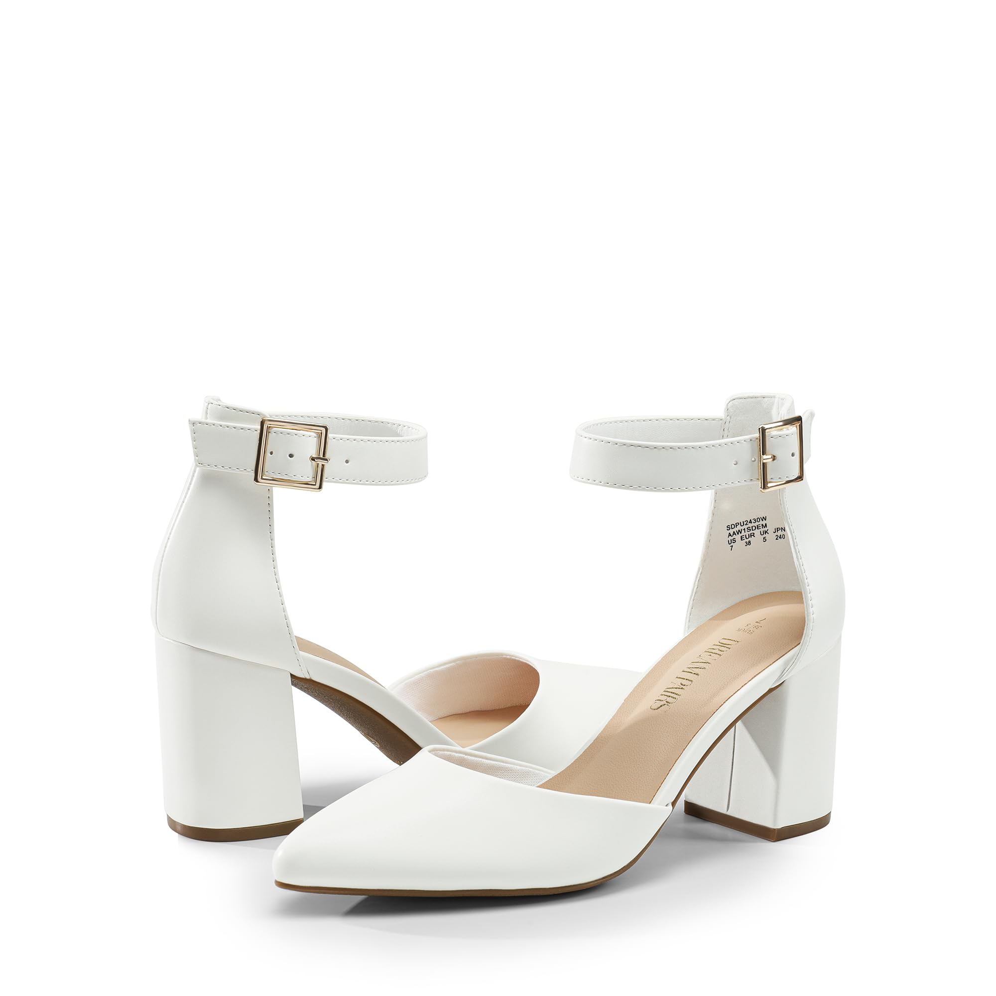Dream Pairs Damen-Pumps mit elastischen Knöchelriemen