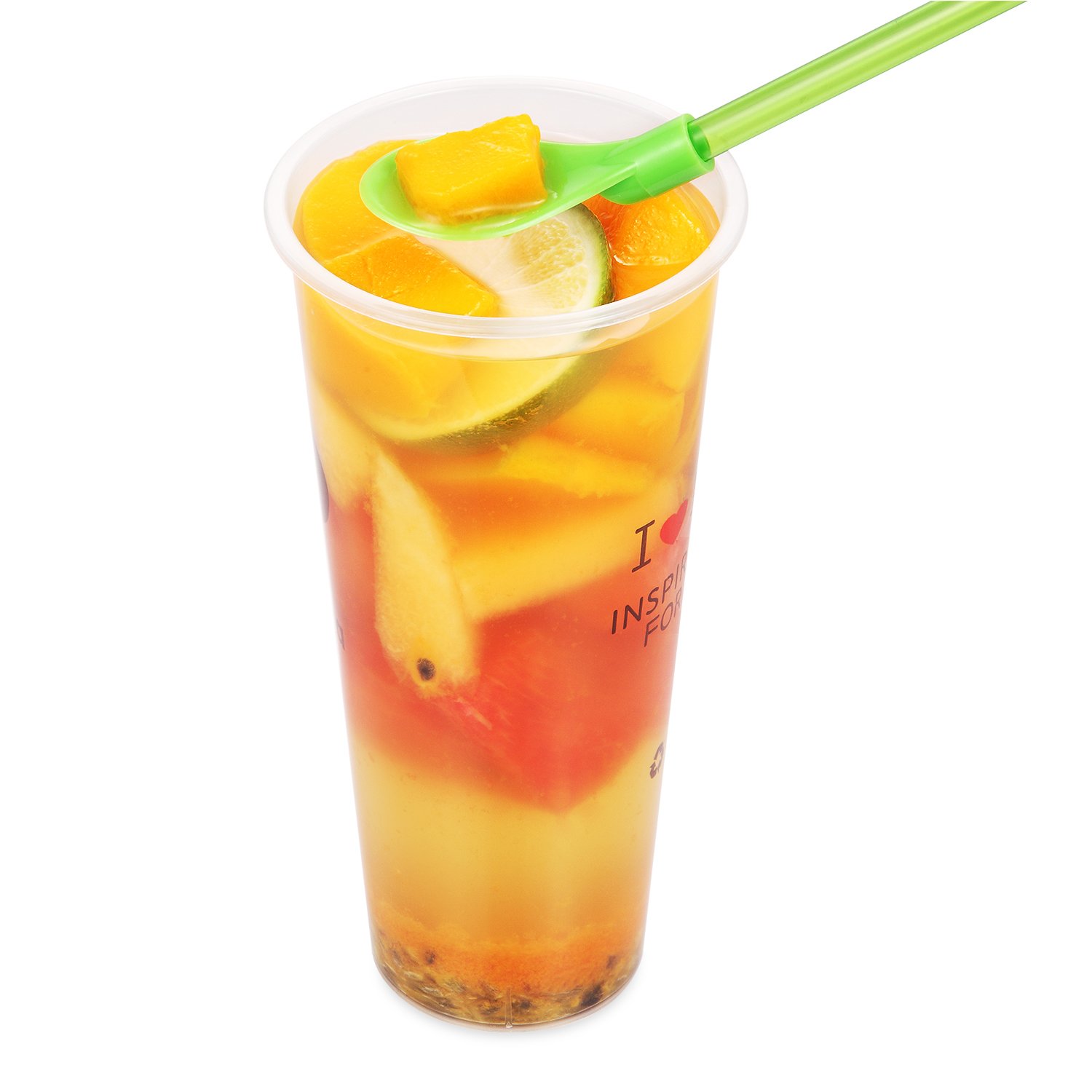 Exclusive Discount 50% Price OKGD Set of 40 Hard Plastic Spoon Straws 9 Inch Detachable Straws Kitchen Utensil Stirring Spoon Coffee Spoon (4 Color)