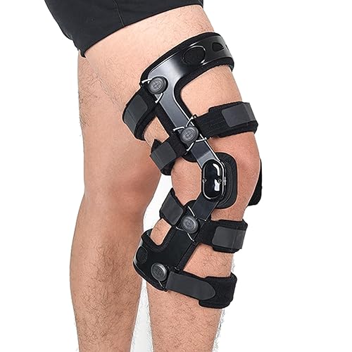 Orthomen Rodillera funcional, para lesiones deportivas del ligamento del menisco ACL MCL PCL, con bisagras, ROM, ortopédica, para hombres y mujeres