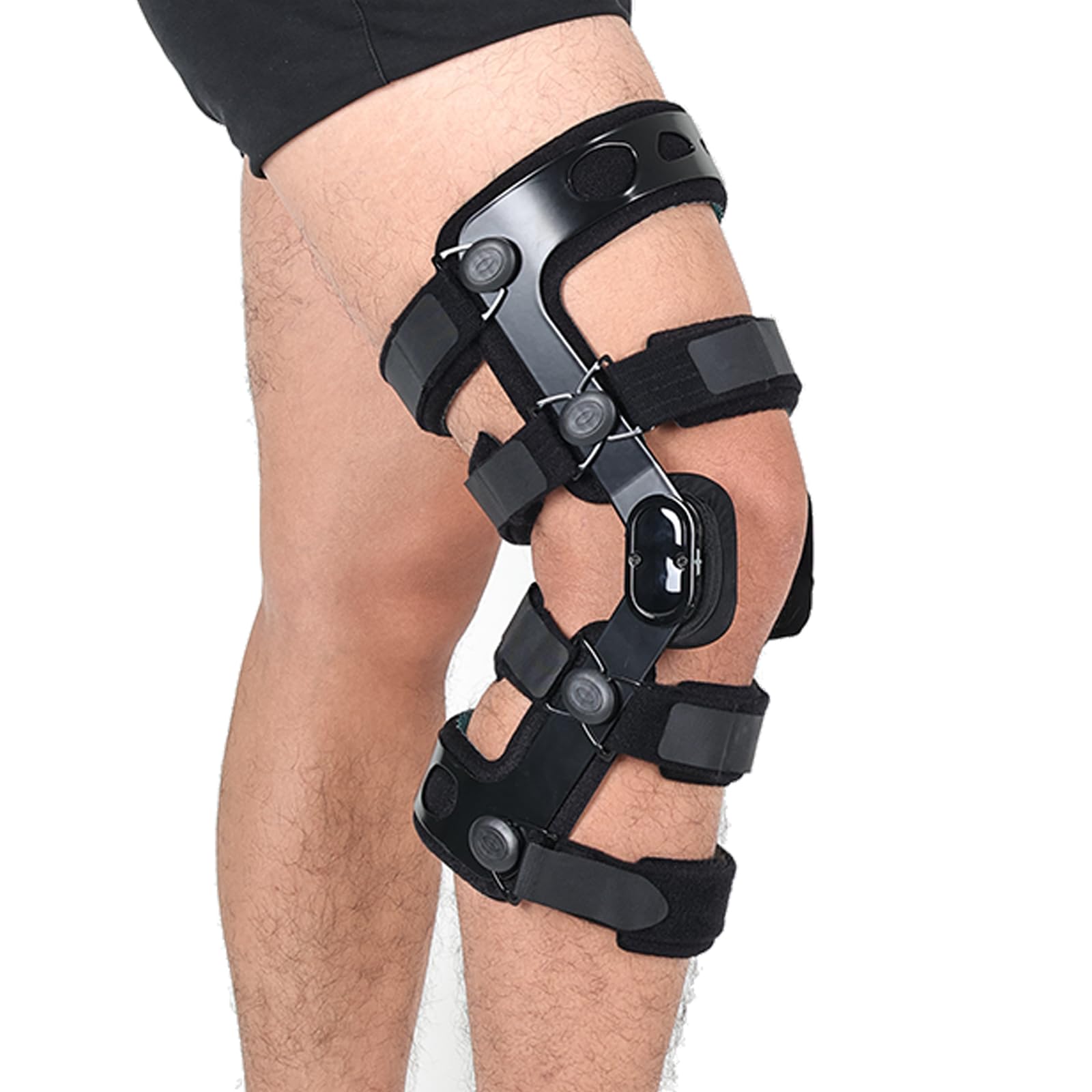 Orthomen ACL Knee Brace for Ligament Sports Injuries, Mild Osteoarthritis(OA) for Preventive Protection from MCL PCL Knee Joint Pain Degeneration, Fit Men & Women (Large, Right)