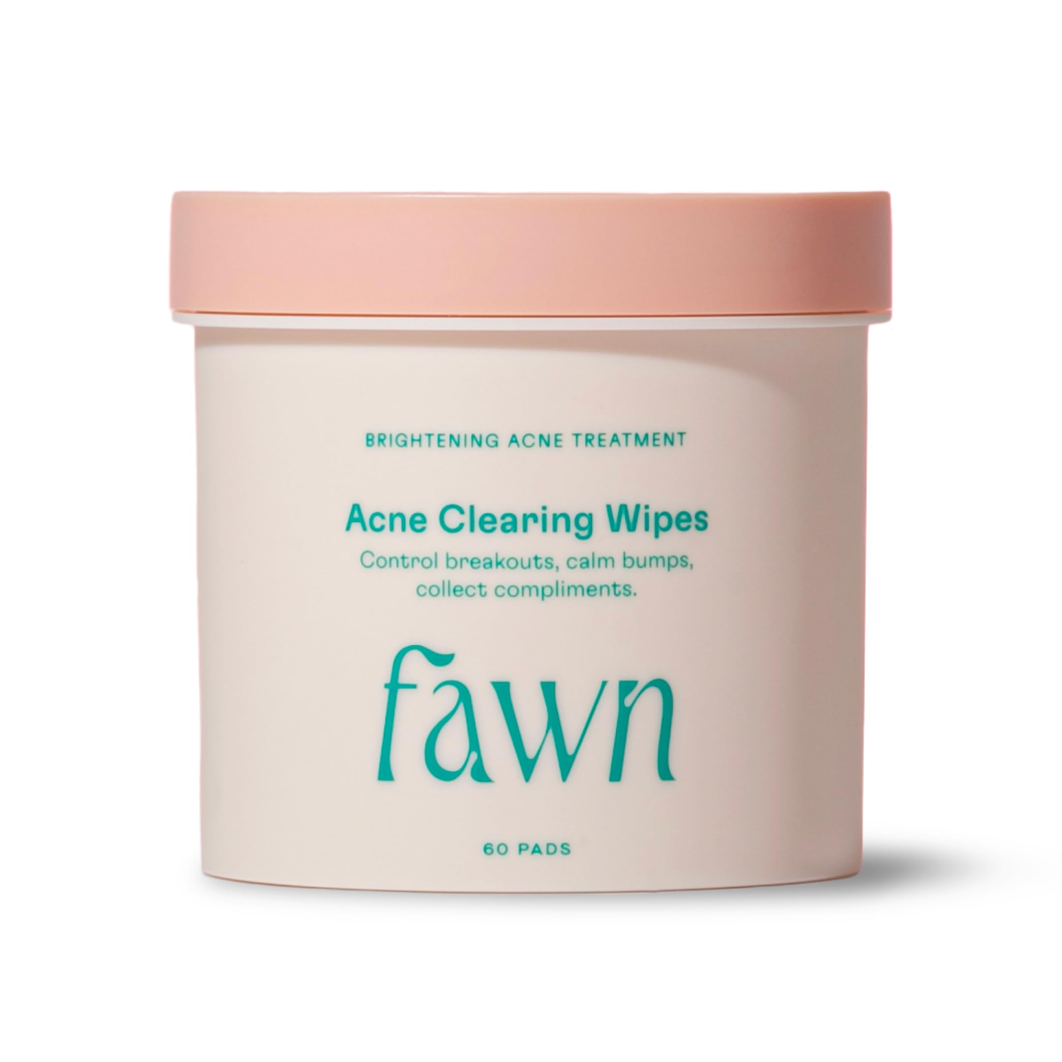 Fawn Acne Clearing Facial Toning Wipes with Salicylic Acid for Teen and Young Skin, Derm-formulated and Vegan, 60 Pads