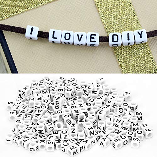 500Pcs Square Letter Beads, 6mm Alphabet Cube Beads for Jewelry Making DIY Bracelets Necklaces Key Chains(White) - Image 4