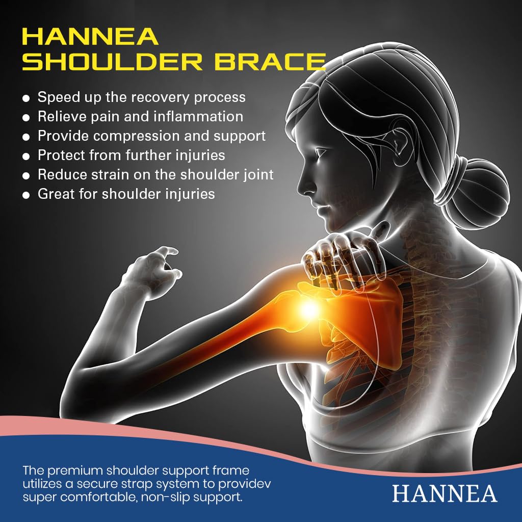 HANNEA Silicone Shoulder Brace For Women, Shoulder Compression Sleeve For Torn Rotator Cuff, AC Joint Pain Relief, Dislocated Sholder, Adjustable Fits Left And Right Arm, Pink - Image 4 thumbnail