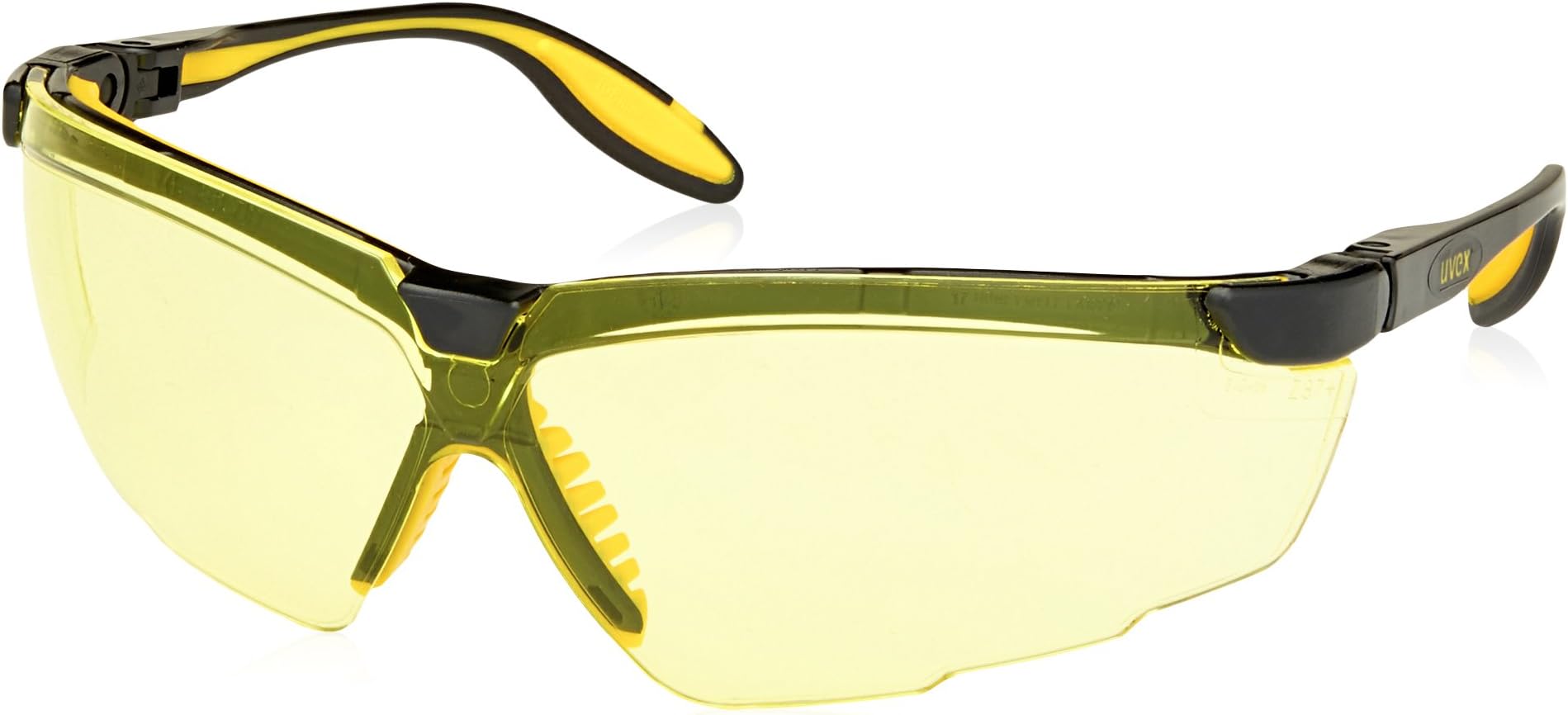 UVEX by Honeywell S3522 Genesis X2 Safety Eyewear, Black and Yellow Frame, Amber Ultra-Dura Hardcoat Lens