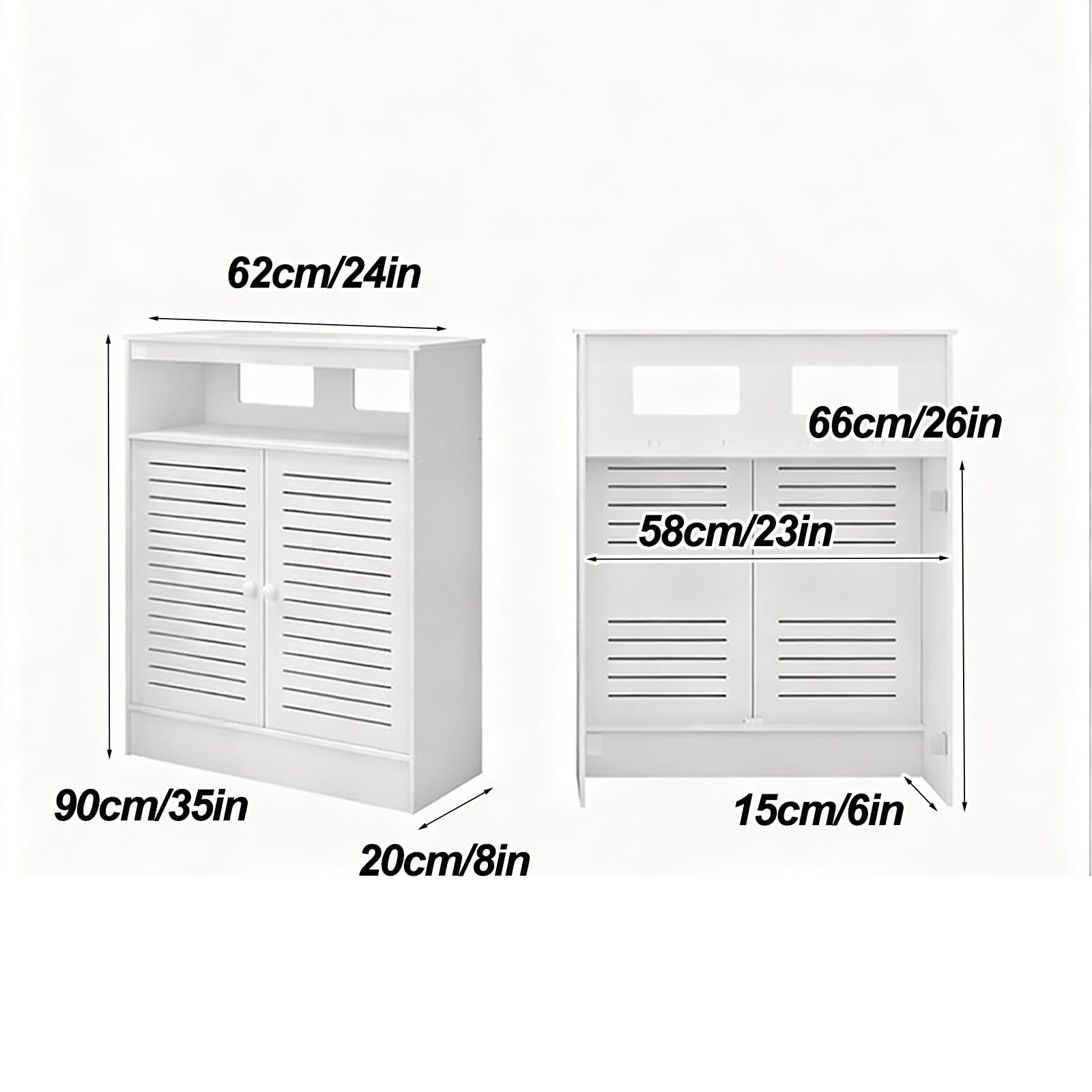 Copritermosifone Bianco con Griglia a Lamelle Copri Termosifone Copritermosifoni per Casa Mobiletto per Riscaldamento a Pavimento Collettore per Riscaldamento a Pavimento(62x90x20 cm/24x35x8 in)