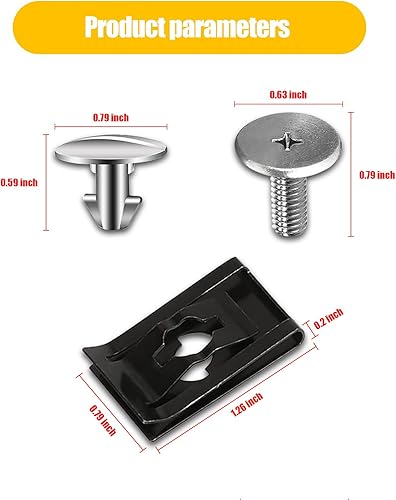 Miniatura 2 de Pack-14 - Juego de tornillos para cubierta inferior del motor, accesorios de protección contra salpicaduras, clips de sujeción, accesorios de