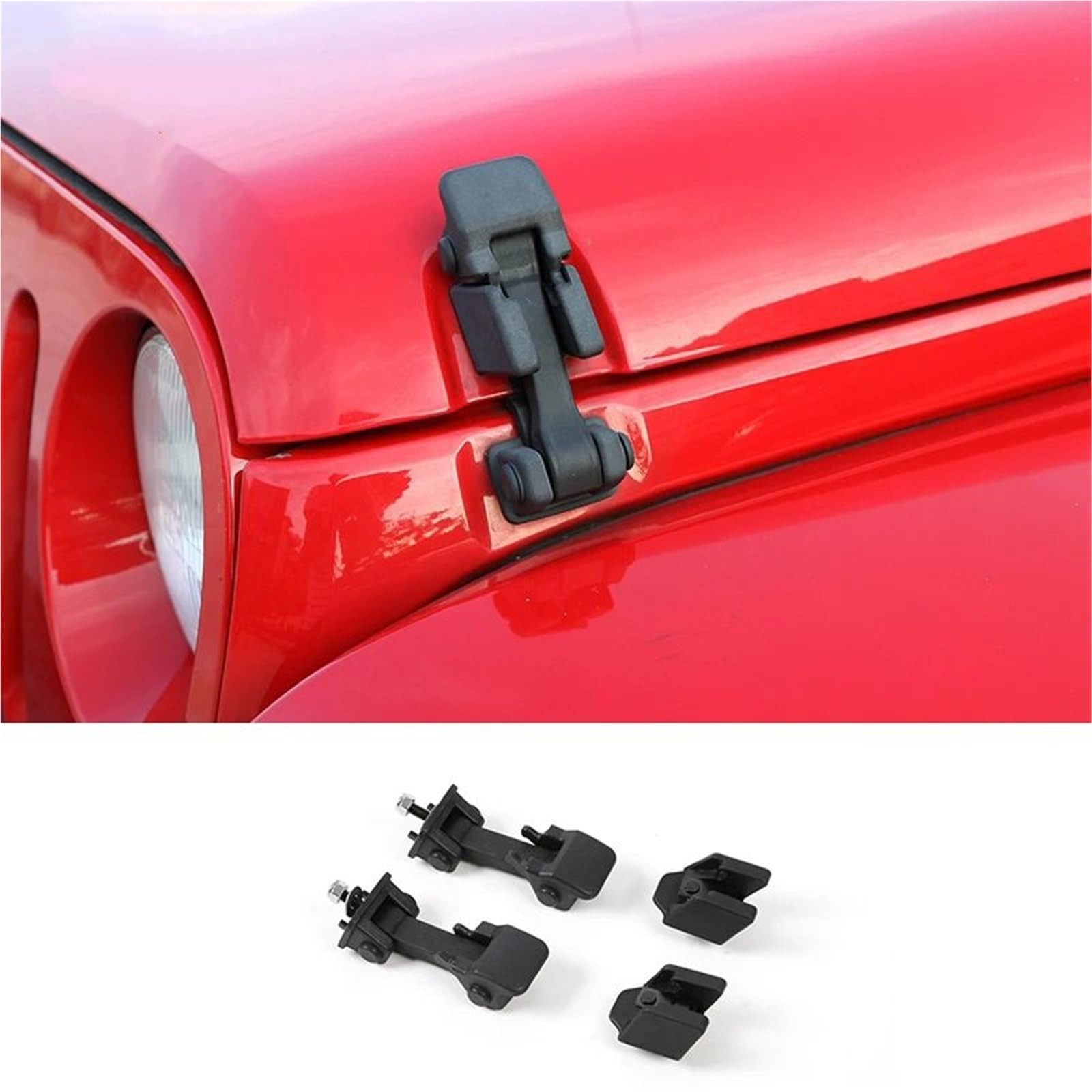 Maska silnika, zatrzask maski, pasuje do Jeep Wrangler 2007-2017 ABS, oryginalna czarna, zamek maski, pasuje do zamków maski samochodu Jeep Wrangler